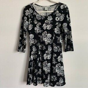 American Rag Juniors Women Black Floral Dress, Juniors Large